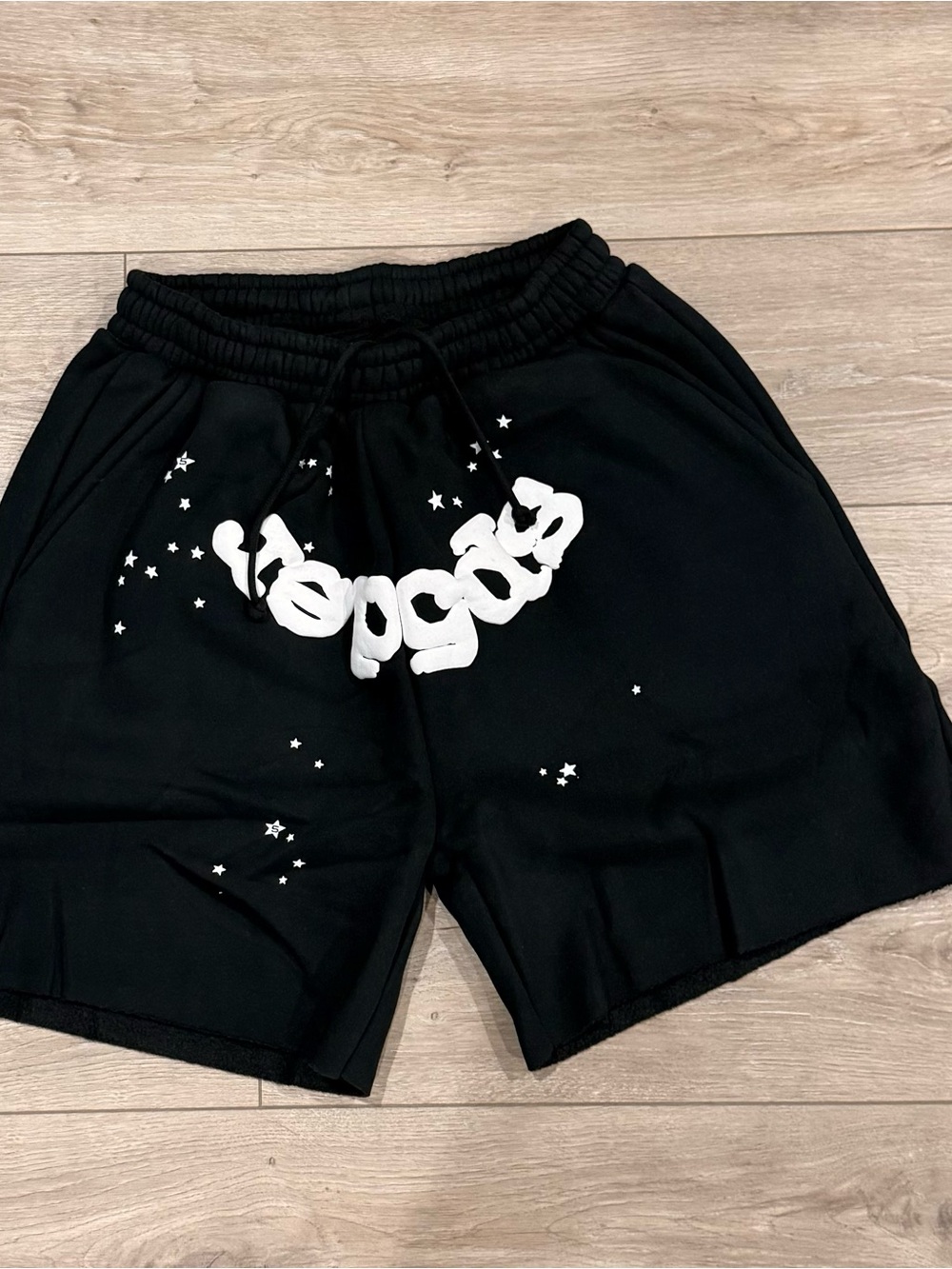 Men’s Black Graphic Drawstring Athletic Shorts
